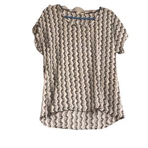 Pleione anthropologie small polyester top black and white